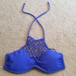 Blue bikini top